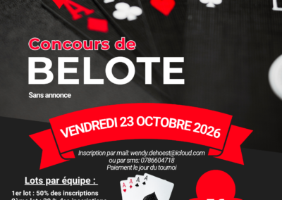 Concours de belote organisé par le Trélon Handball Club