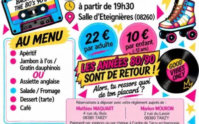 REPAS ANNÉE 80/90 ETERGNIERES